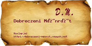 Debreczeni Ménrót névjegykártya